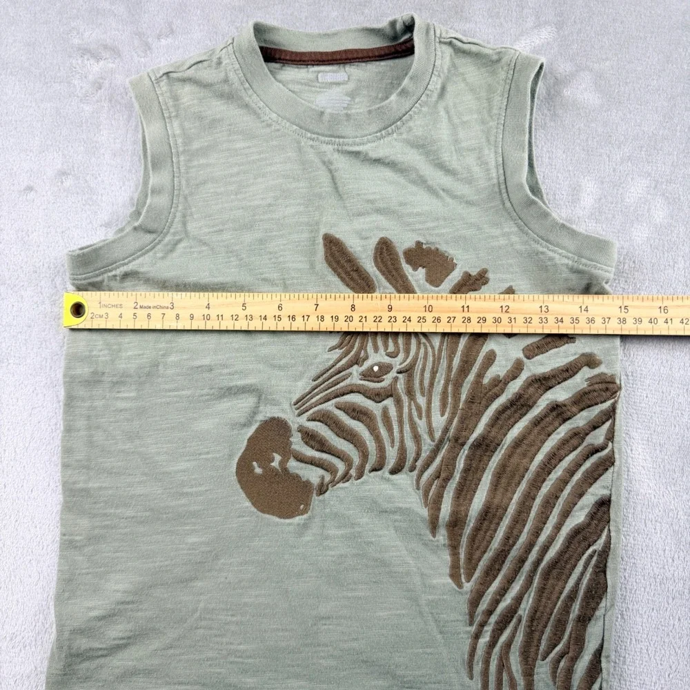 Gymboree Boys Sage Green Zebra Muscle Tank Top Size 7